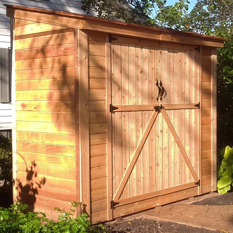 SpaceSaver 8 ft. W x 4 ft. D Solid Wood Lean-To Tool Shed