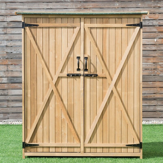 1 ft. 8 in. W x 4 ft. 8 in. D Solid Wood Vertical Tool Shed