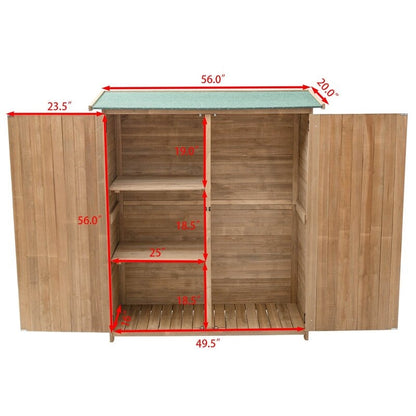 1 ft. 8 in. W x 4 ft. 8 in. D Solid Wood Vertical Tool Shed