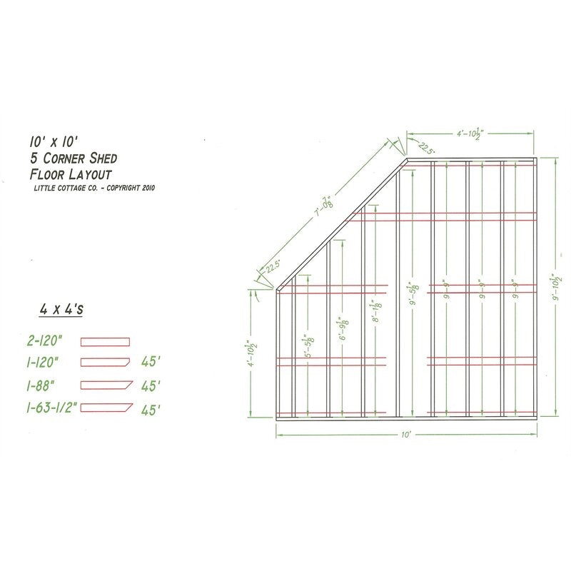 Colonial 10 ft. W x 10 ft. D Wooden Storage Shed